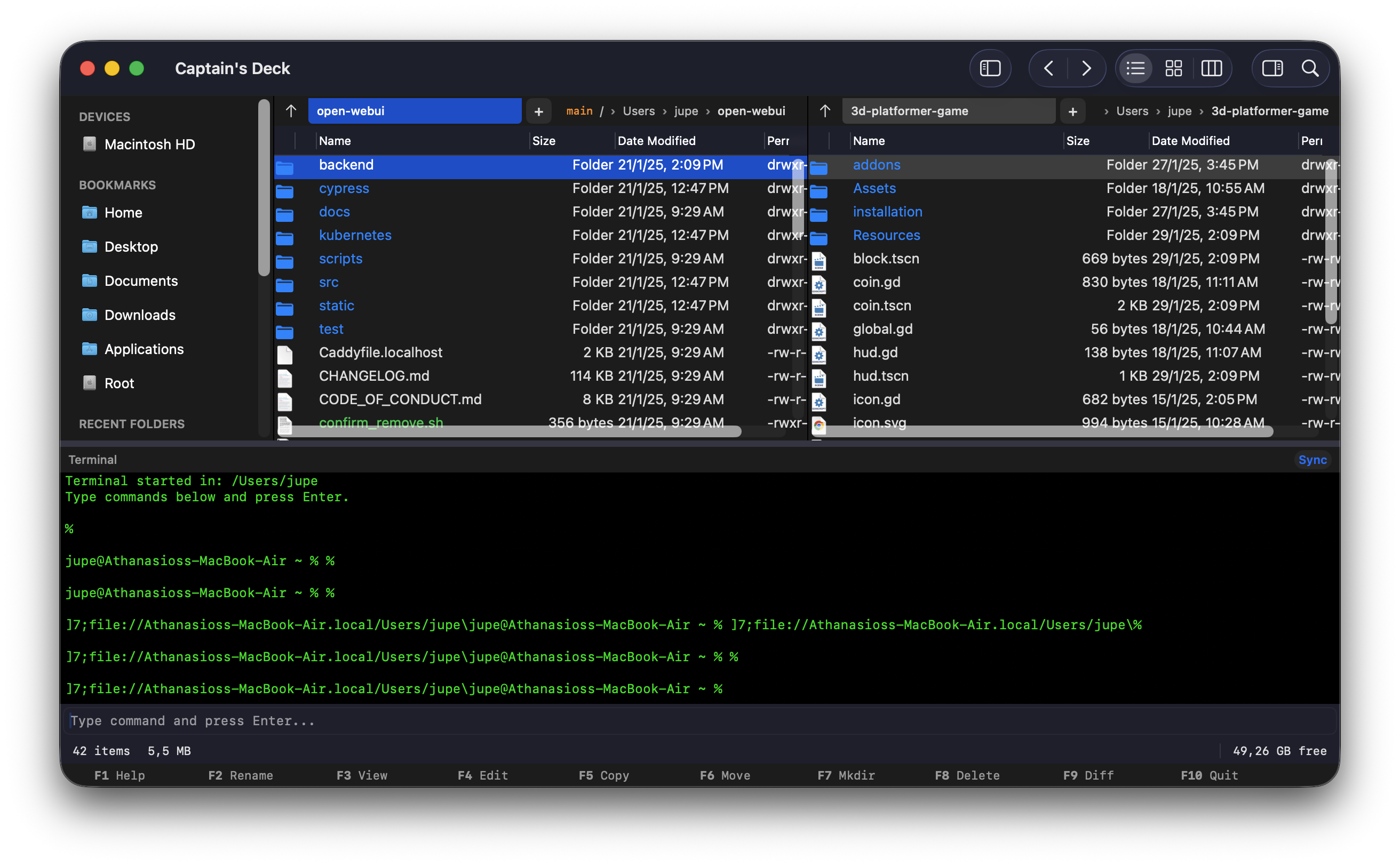 Bidirectional terminal sync